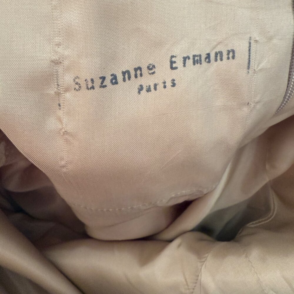 Suzanne Ermann Womens Sleeveless Satin & Sheer Dress Open Back Size 42 Made In F - Picture 9 of 9